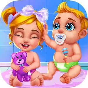 baby twins caring day